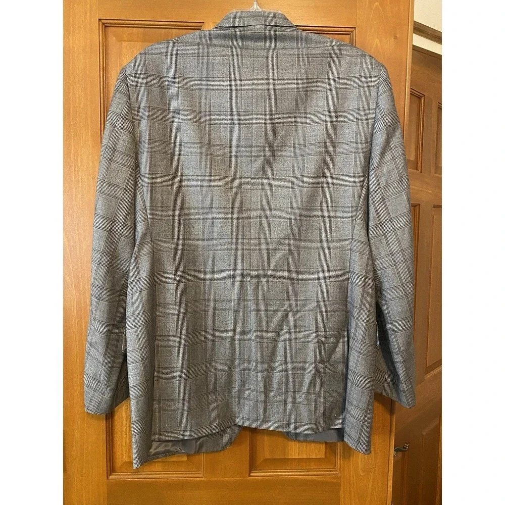 Brooks Brothers Sports Coat 42R Gray Plaid Jacket Fitzgerald 100% Wool Blazer